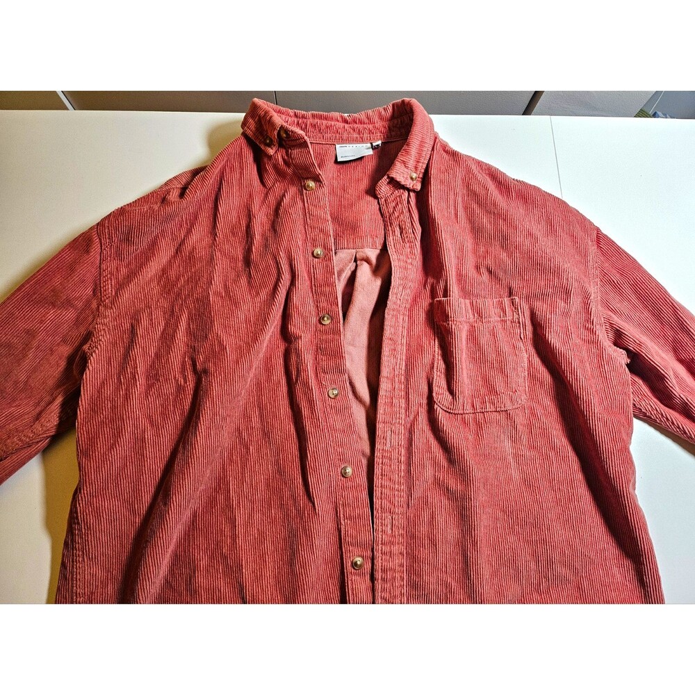 NWOT ASOS Men’s Salmon Corduroy Button-Up Shirt Oversized Long Sleeve Layering